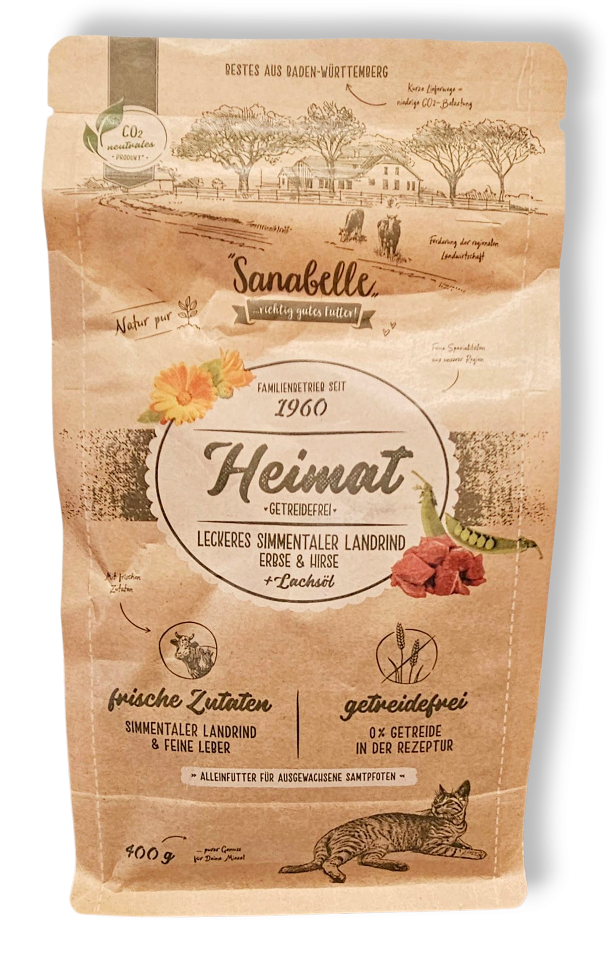 Sanabelle Heimat "Getreidefrei mit leckerem Simmentaler Landrind"