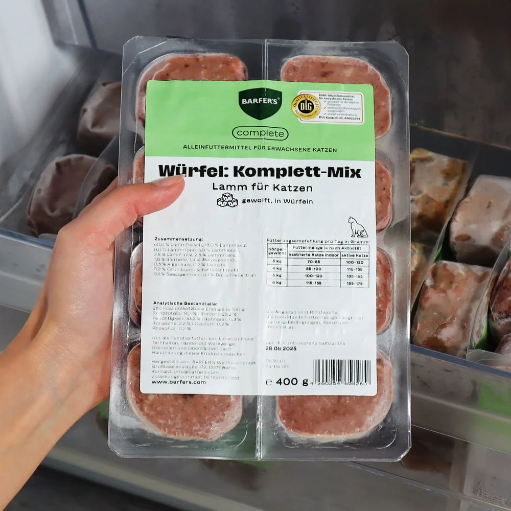 Würfel: Komplett-Mix Lamm für Katzen