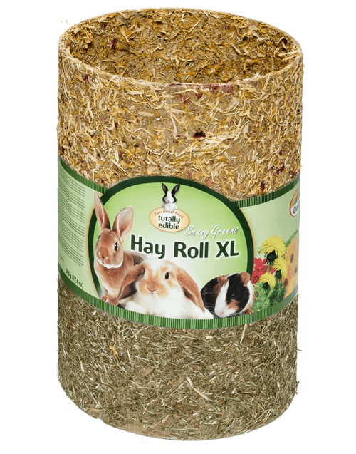 Quiko Sunny Greens Hay Roll: Heurolle zum Knabbern und Spielen für Kleintiere
