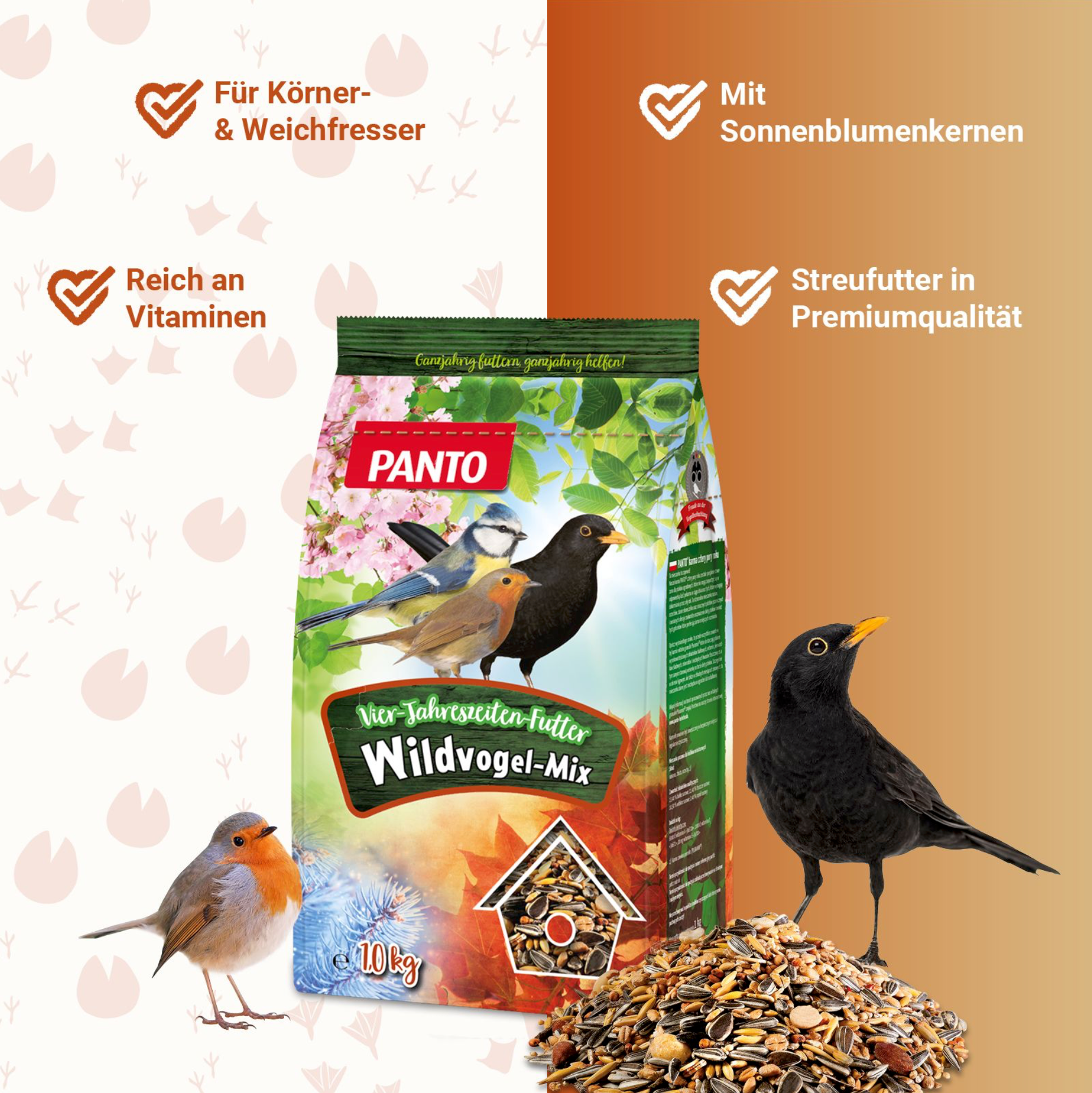 Vier-Jahreszeiten-Futter – Ganzjahres-Mischung für alle Wildvögel