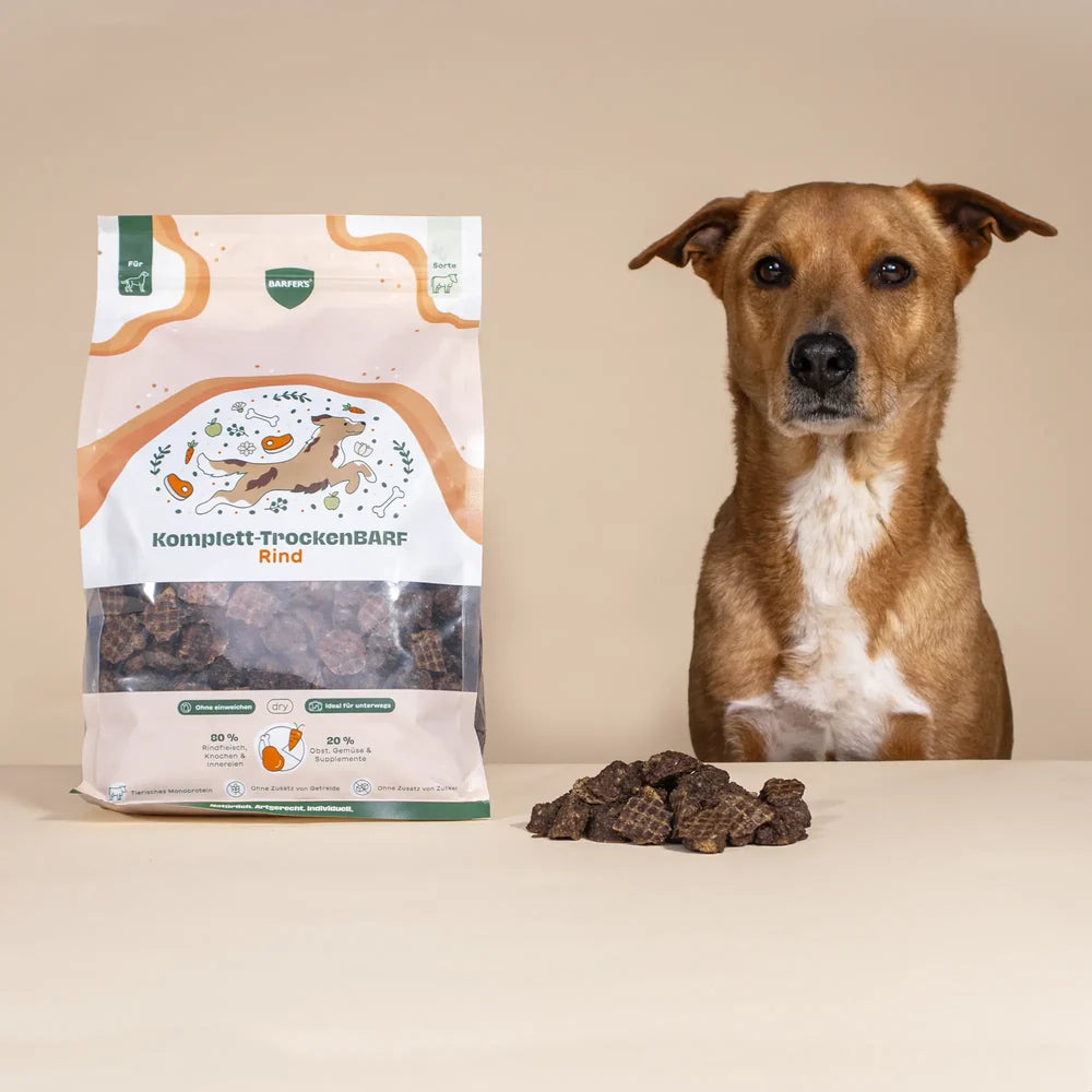 Komplett-Trocken BARF Rind für Hunde