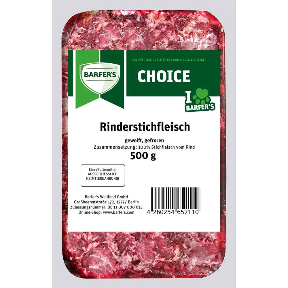 Rinderstichfleisch gewolft