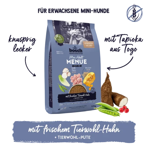 bosch HPC Menue Mini Adult mit Tierwohl-Huhn getreidefrei
