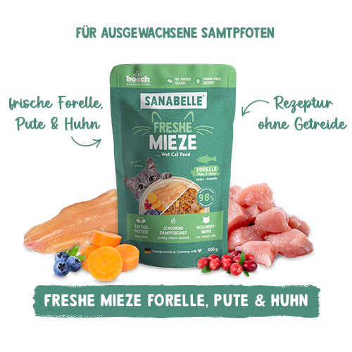 Sanabelle Freshe Mieze Nassfutter Forelle, Pute & Huhn